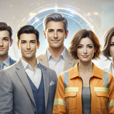 Équipe de professionnels représentant l’alliance entre intelligence artificielle et accompagnement humain dans la transformation des organisations